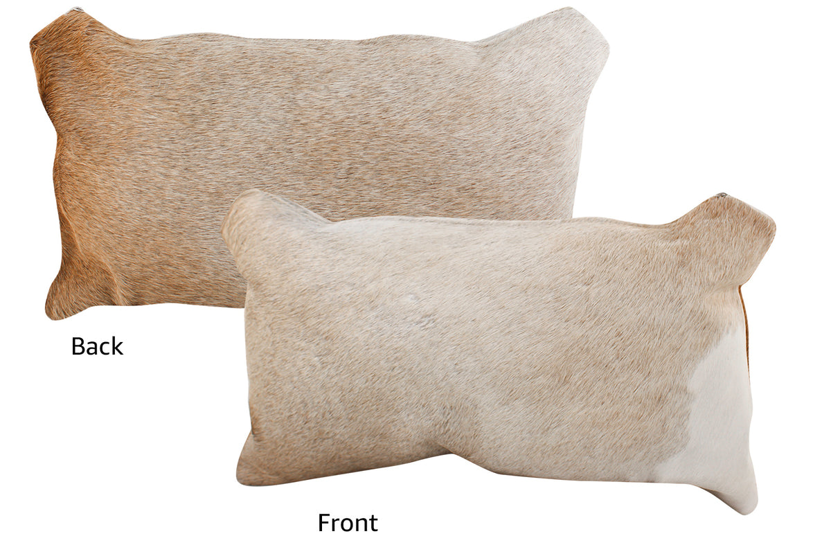 Grey with Beige Cowhide Pillow #72414