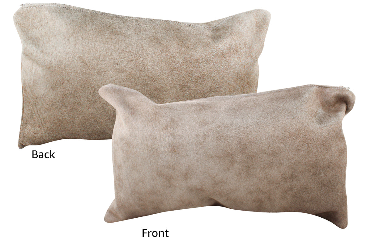 Grey with Beige Cowhide Pillow #72764