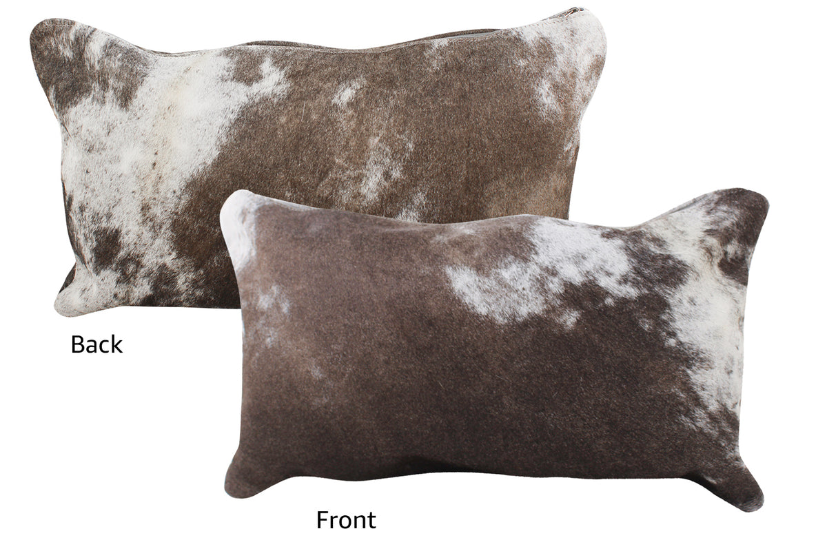 Grey with Beige Cowhide Pillow #72977