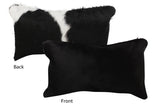 Black and White Cowhide Pillow 12x22 #73171 by Hudson Hides