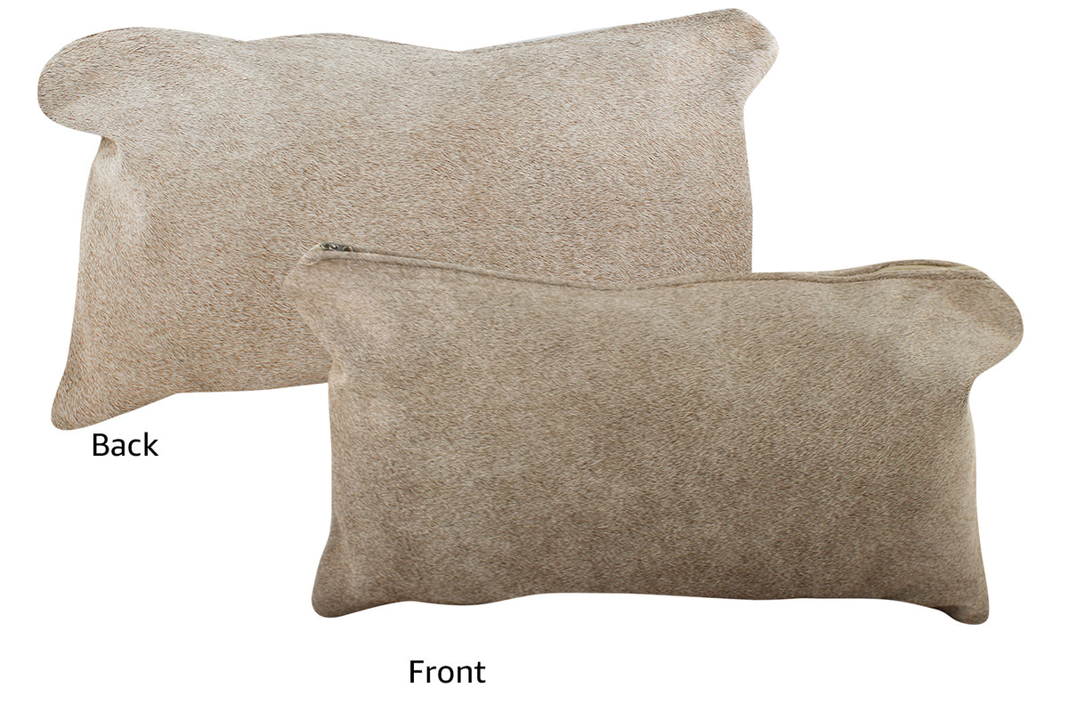 Grey with Beige Cowhide Pillow #73262