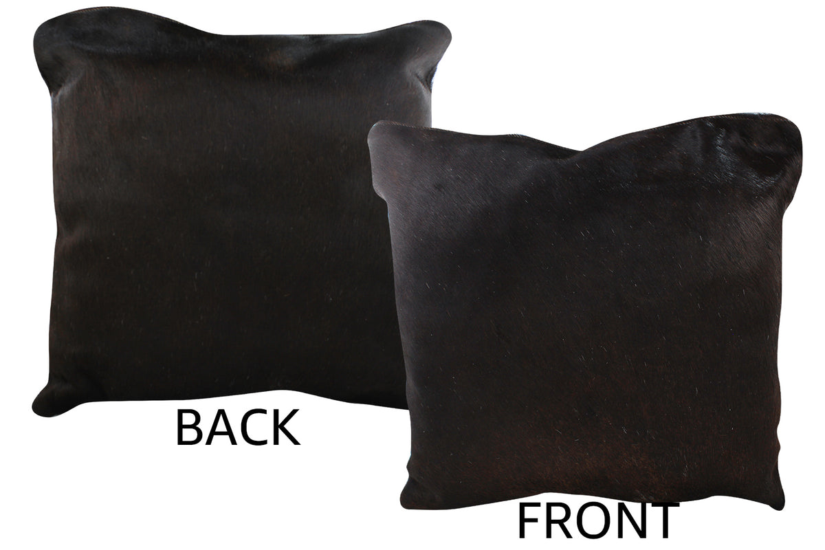 Solid Black Cowhide Pillow #75434
