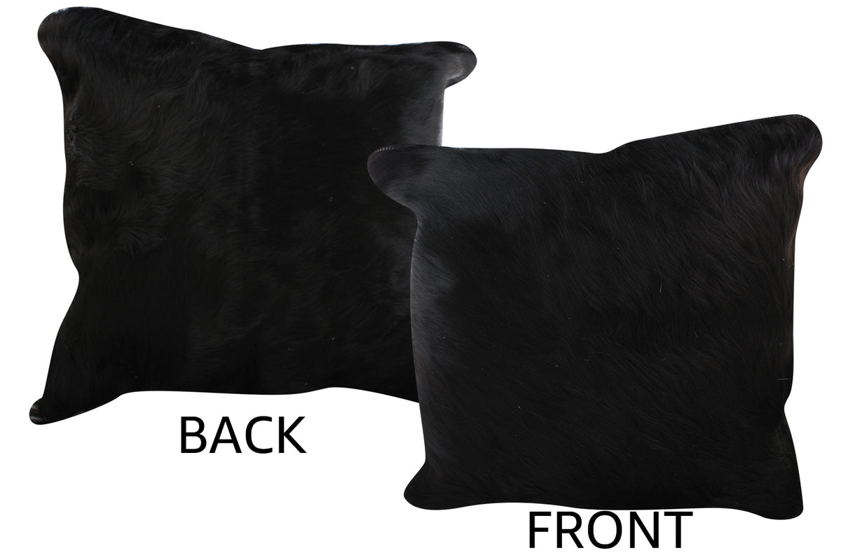 Solid Black Cowhide Pillow #75779
