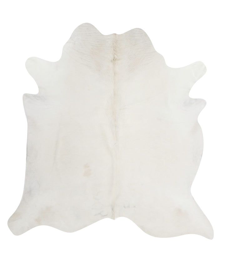 Solid White XX-Large Brazilian Cowhide Rug 7'6"H x 7'3"W #81299 by Hudson Hides