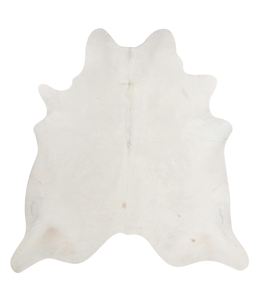 Solid White XX-Large Brazilian Cowhide Rug 7'4"H x 7'2"W #81458 by Hudson Hides