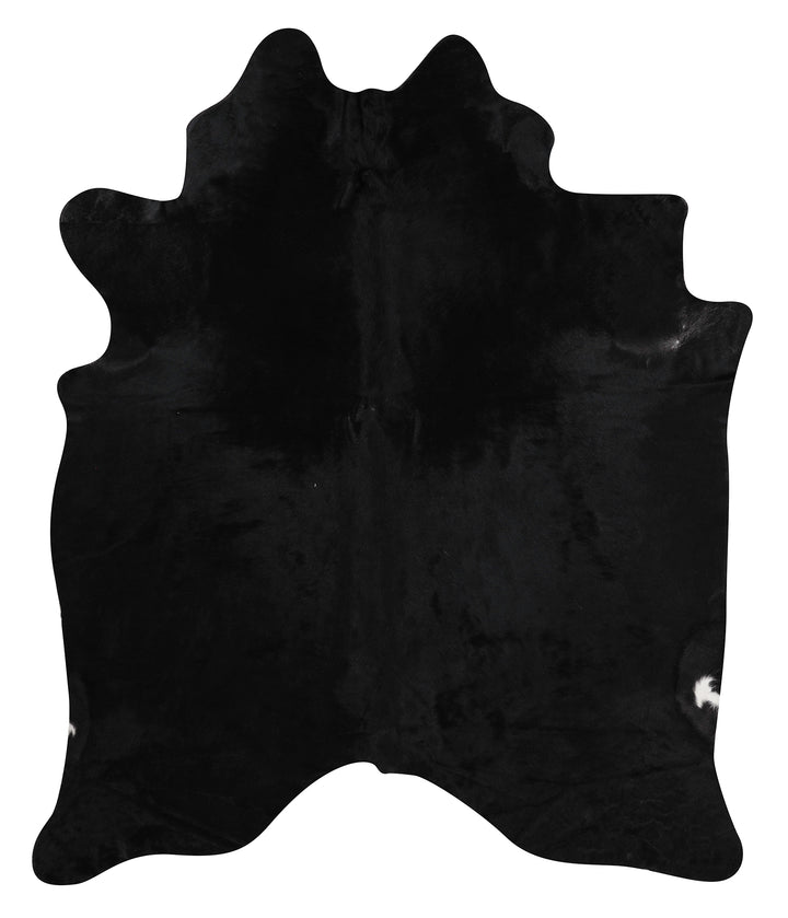 Solid Black X-Large Brazilian Cowhide Rug 7'8"H x 6'6"W #81965 by Hudson Hides