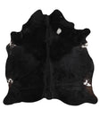 Solid Black X-Large Brazilian Cowhide Rug 6'8"H x 6'7"W #82065 by Hudson Hides