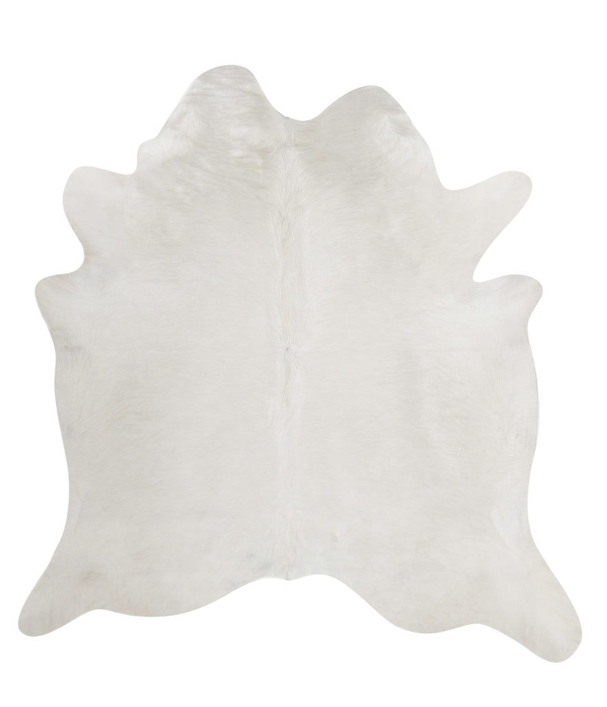 Solid White XX-Large Brazilian Cowhide Rug 7'6"H x 7'2"W #82334 by Hudson Hides