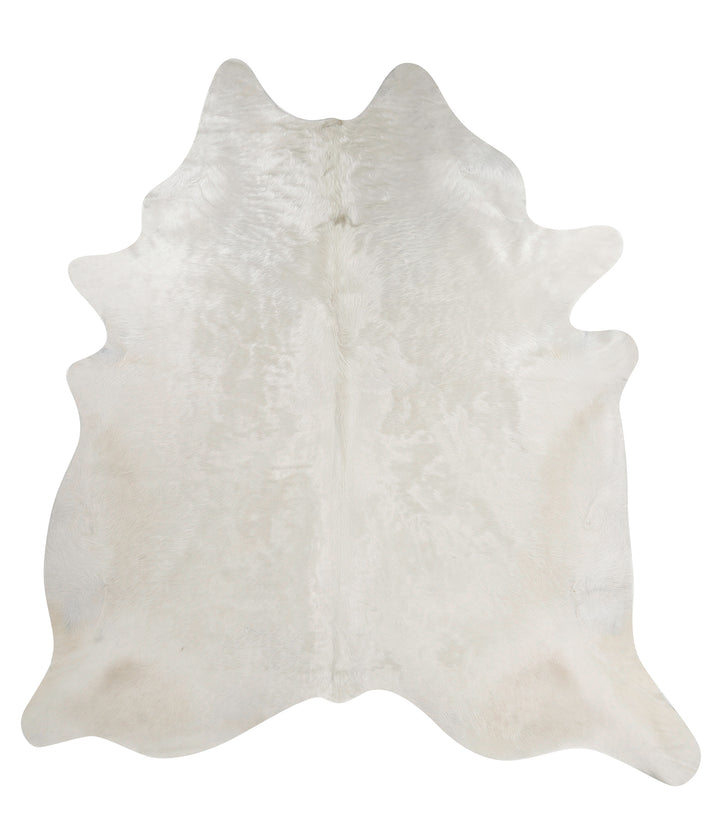 Solid White XX-Large Brazilian Cowhide Rug 8'2"H x 7'8"W #82355 by Hudson Hides