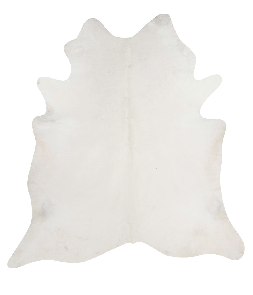Solid White XX-Large Brazilian Cowhide Rug 8'2"H x 7'11"W #82356 by Hudson Hides