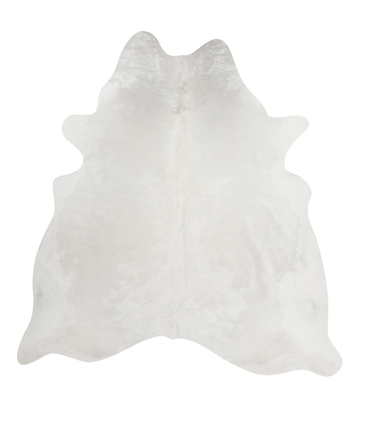 Solid White XX-Large Brazilian Cowhide Rug 7'4"H x 6'11"W #82357 by Hudson Hides