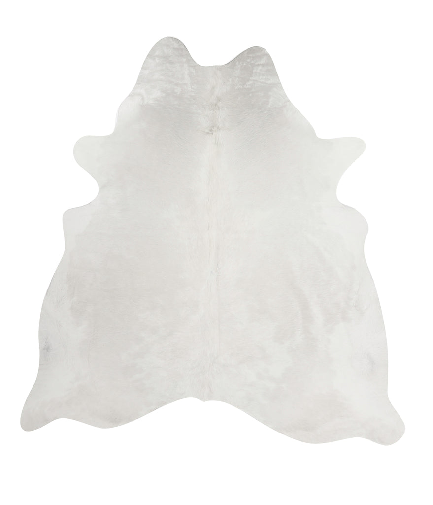 Solid White XX-Large Brazilian Cowhide Rug 7'4"H x 6'11"W #82357 by Hudson Hides