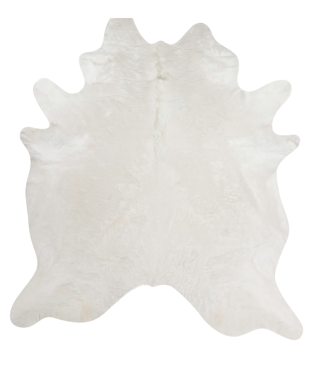 Solid White XX-Large Brazilian Cowhide Rug 8'0"H x 7'4"W #82358 by Hud