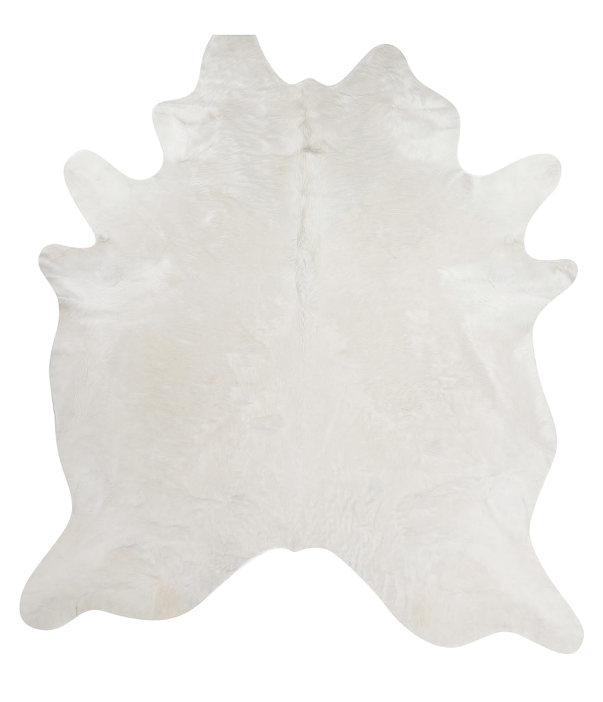 Solid White XX-Large Brazilian Cowhide Rug 8'0"H x 7'4"W #82358 by Hudson Hides