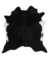 Solid Black X-Large Brazilian Cowhide Rug 6'8"H x 6'5"W #82770 by Hudson Hides