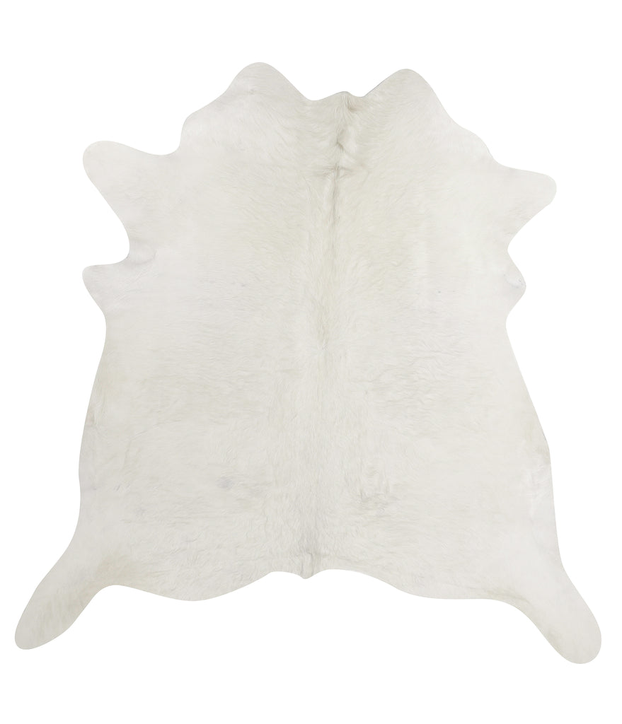 Solid White XX-Large Brazilian Cowhide Rug 7'7"H x 7'5"W #83590 by Hudson Hides