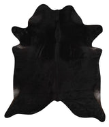 Solid Black X-Large Brazilian Cowhide Rug 7'4"H x 6'3"W #84070 by Hudson Hides