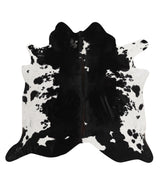Black and White X-Large Brazilian Cowhide Rug 6'8"H x 7'0"W #84287 by Hudson Hides