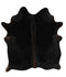 Solid Black Large Brazilian Cowhide Rug 6'4