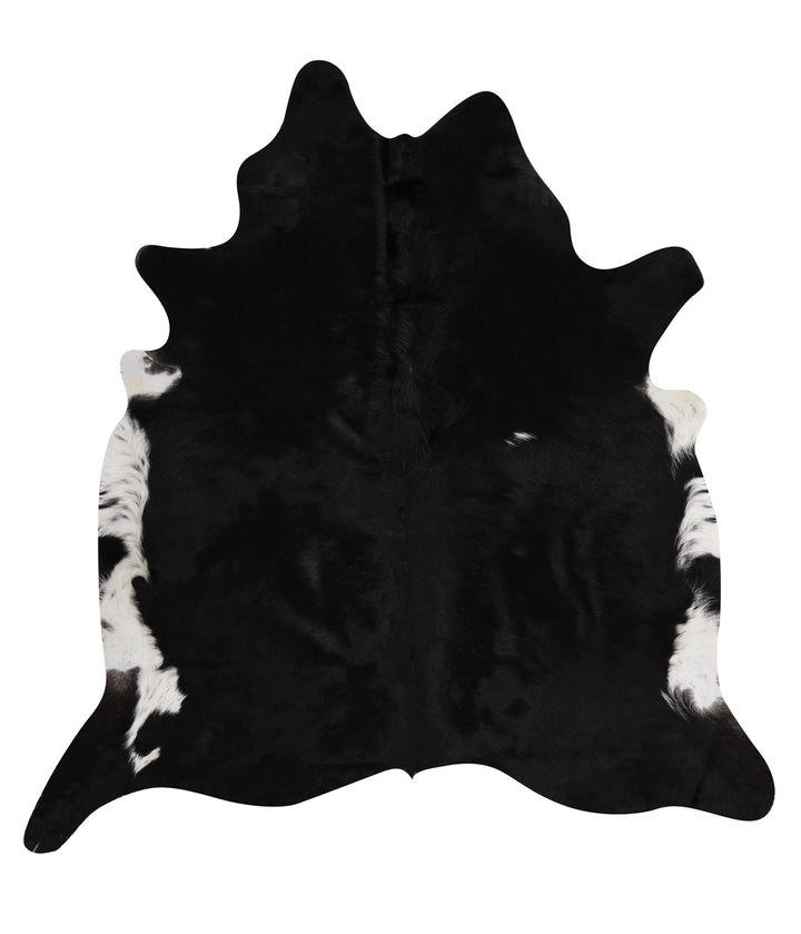 Solid Black X-Large Brazilian Cowhide Rug 6'9"H x 6'5"W #86015 by Hudson Hides