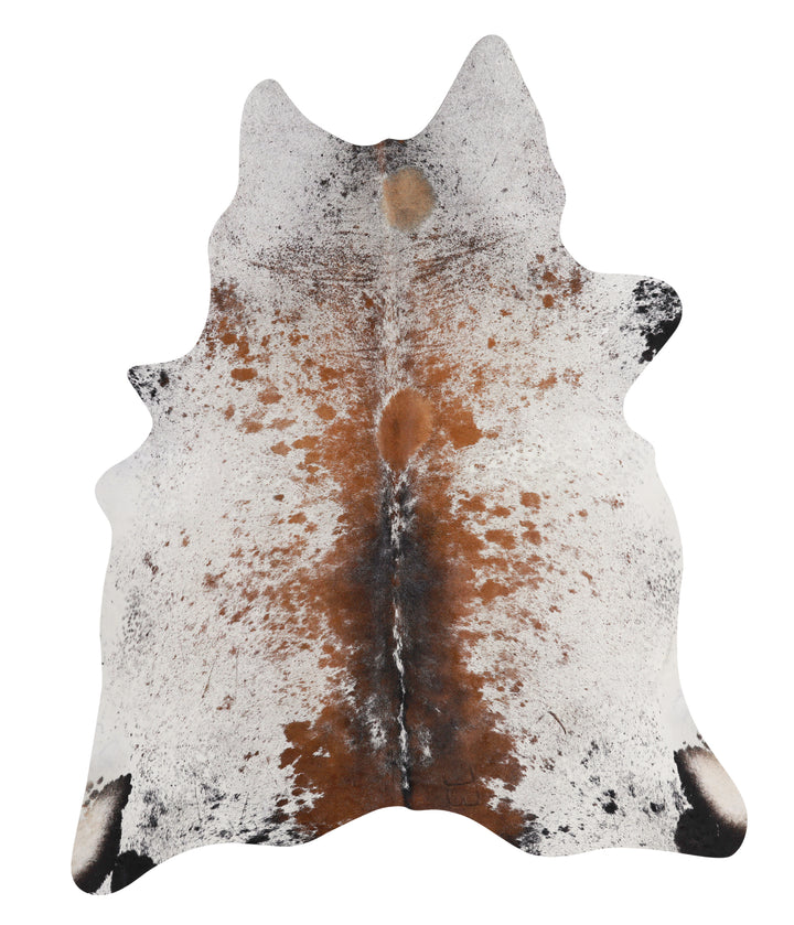 Salt and Pepper Brown X-Large Brazilian Cowhide Rug 7'9"H x 6'2"W #86041 by Hudson Hides