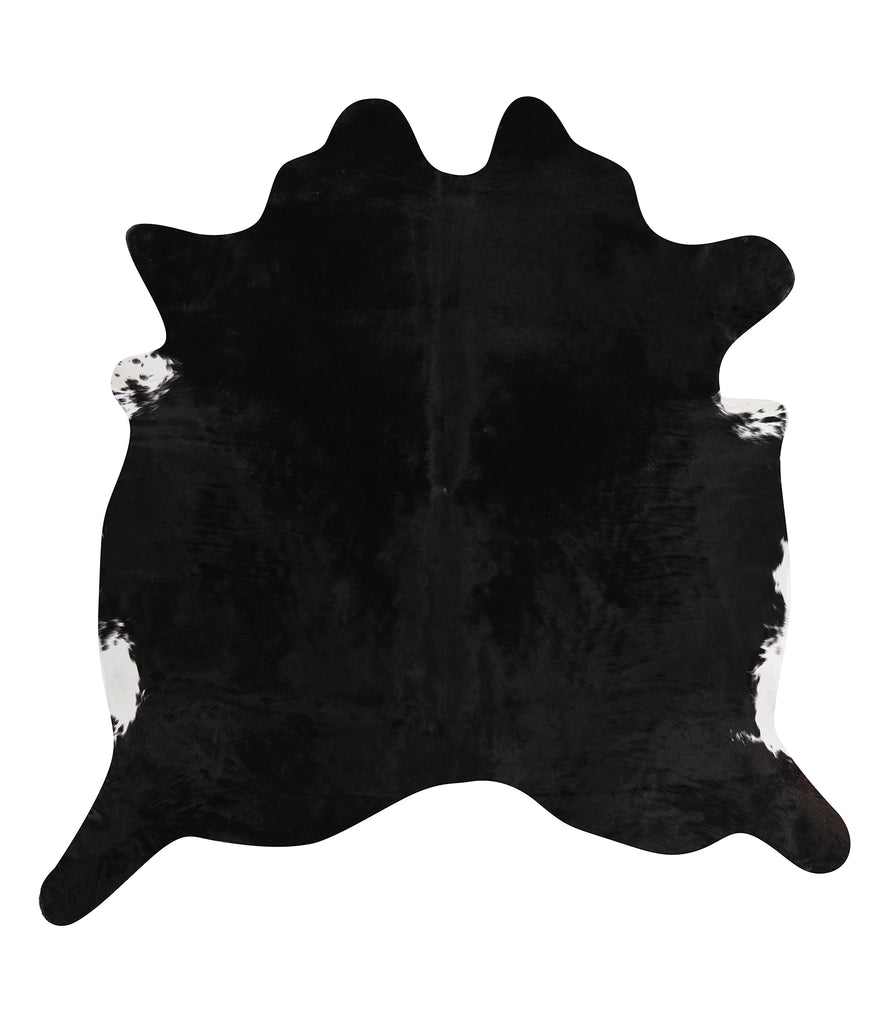 Solid Black X-Large Brazilian Cowhide Rug 6'5"H x 6'3"W #86381 by Hudson Hides