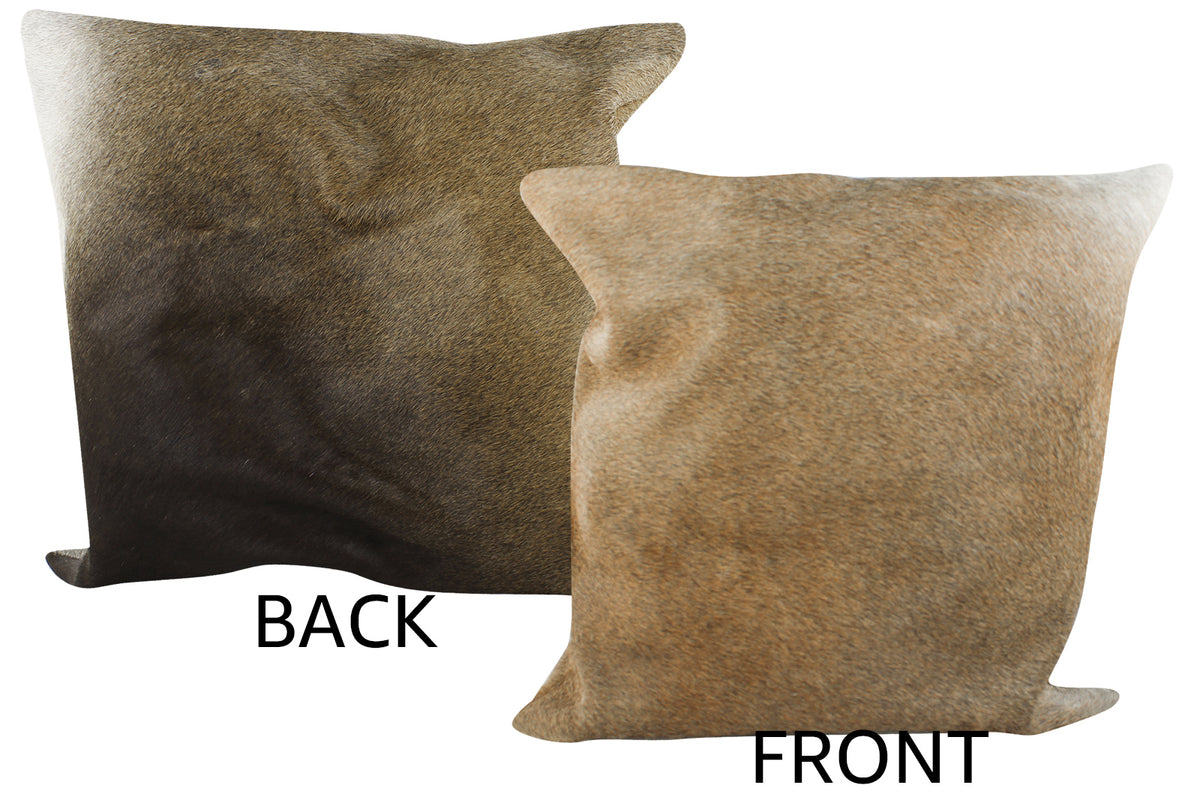Grey with Beige Cowhide Pillow #87247
