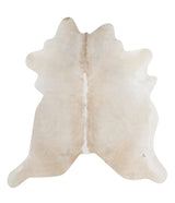 Beige and White X-Large Brazilian Cowhide Rug 7'1"H x 6'8"W #88048 by Hudson Hides