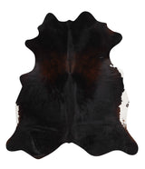 Solid Black XX-Large Brazilian Cowhide Rug 7'10"H x 7'1"W #89959 by Hudson Hides
