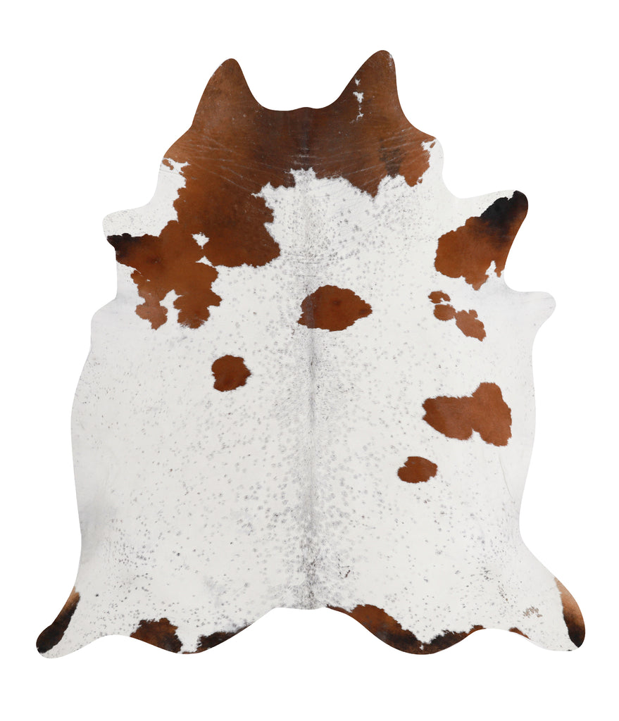 Brown and White XX-Large Brazilian Cowhide Rug 7'8"H x 7'1"W #91560 by Hudson Hides