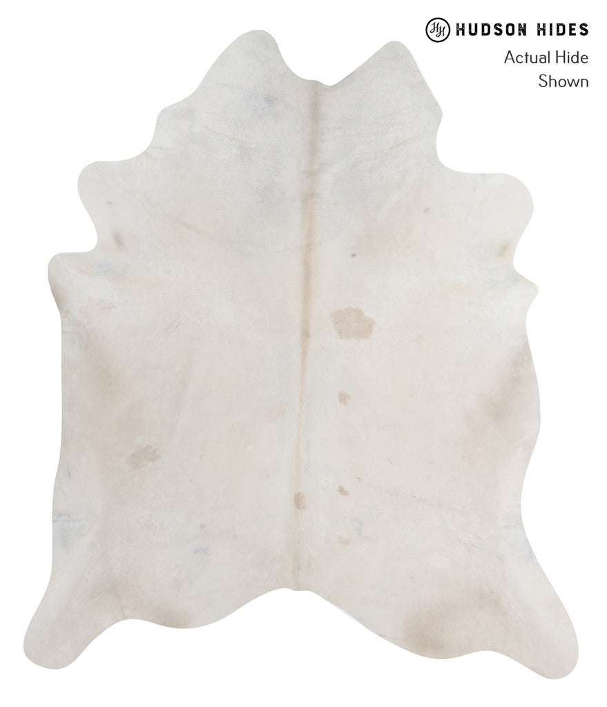 Ivory with Beige X-Large Brazilian Cowhide Rug 7'5"H x 6'5"W #A10731 by Hudson Hides