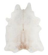Ivory with Beige X-Large Brazilian Cowhide Rug 7'7"H x 5'11"W #A11279 by Hudson Hides