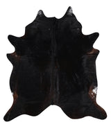 Solid Black XX-Large Brazilian Cowhide Rug 8'1"H x 7'4"W #A11754 by Hudson Hides