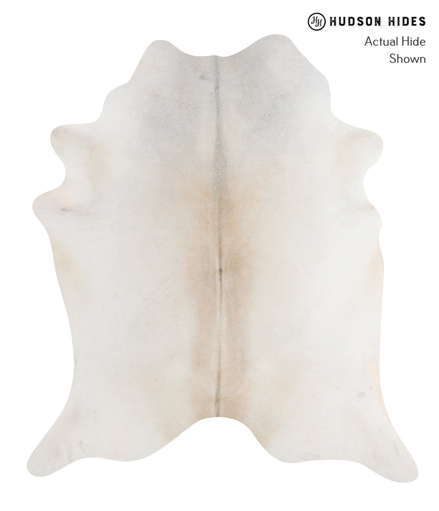 Ivory with Beige X-Large Brazilian Cowhide Rug 7'4"H x 6'4"W #A12021 by Hudson Hides