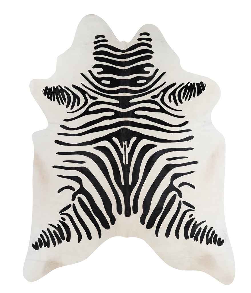 Zebra X-Large Brazilian Cowhide Rug 7'5"H x 5'11"W #A12840 by Hudson Hides