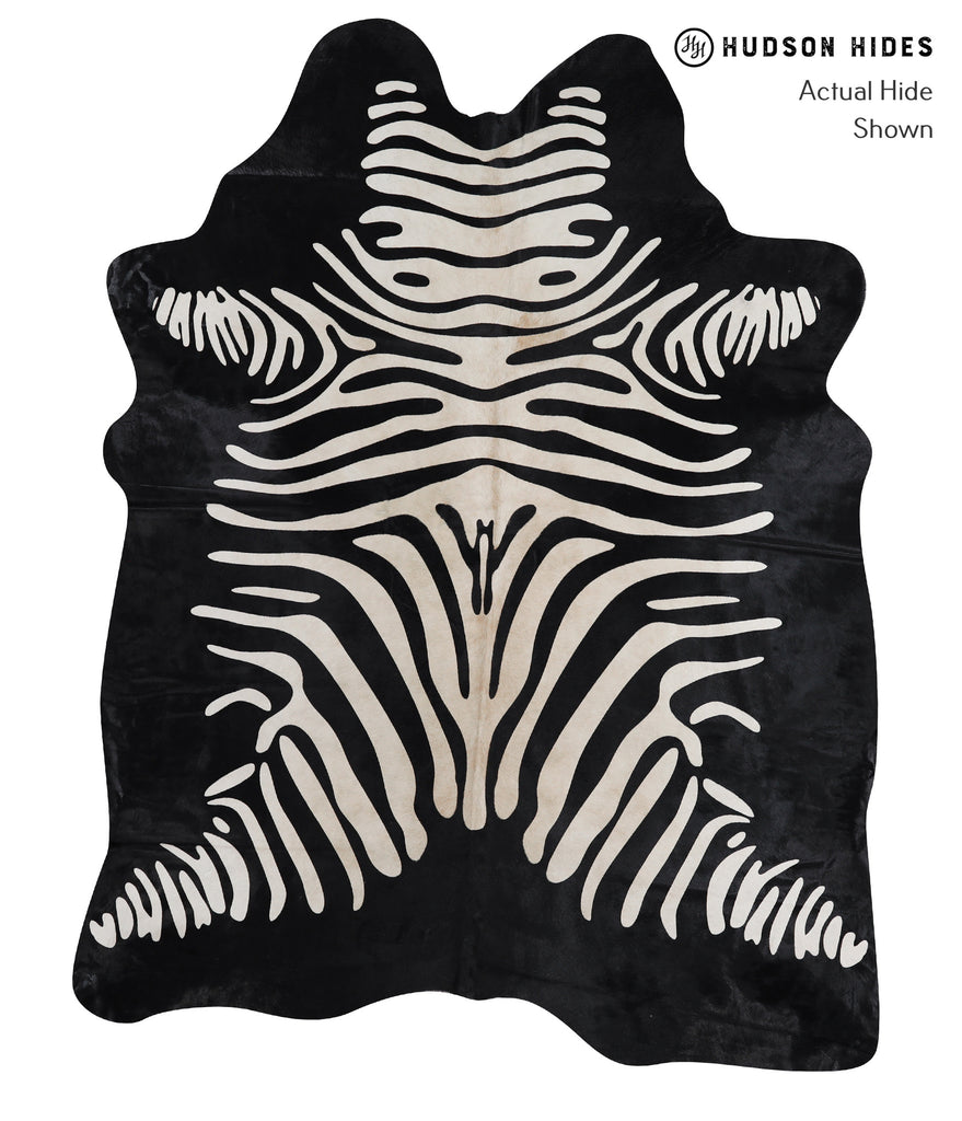 Zebra Large Brazilian Cowhide Rug 7'0"H x 5'5"W #A12846 by Hudson Hides