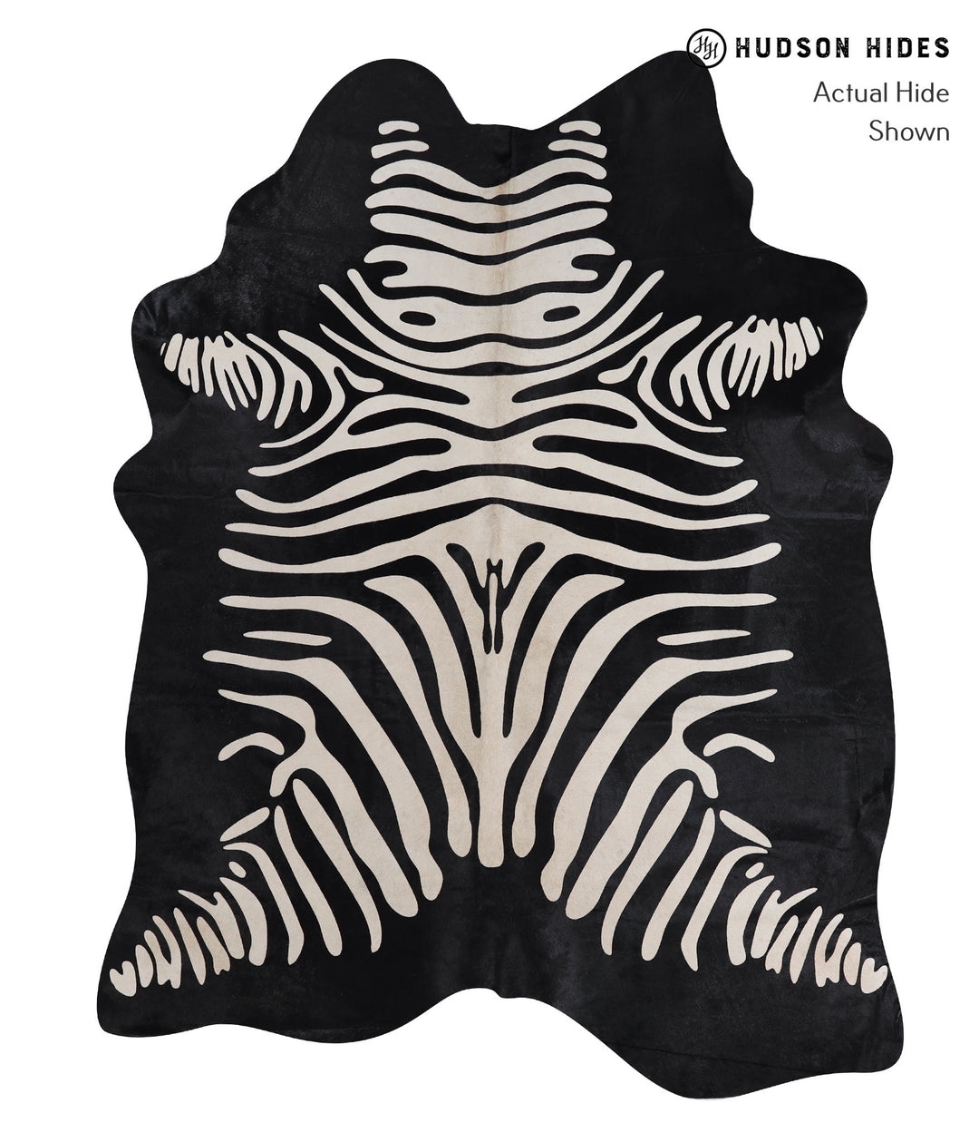 Zebra Large Brazilian Cowhide Rug 7'0"H x 5'5"W #A12852 by Hudson Hide