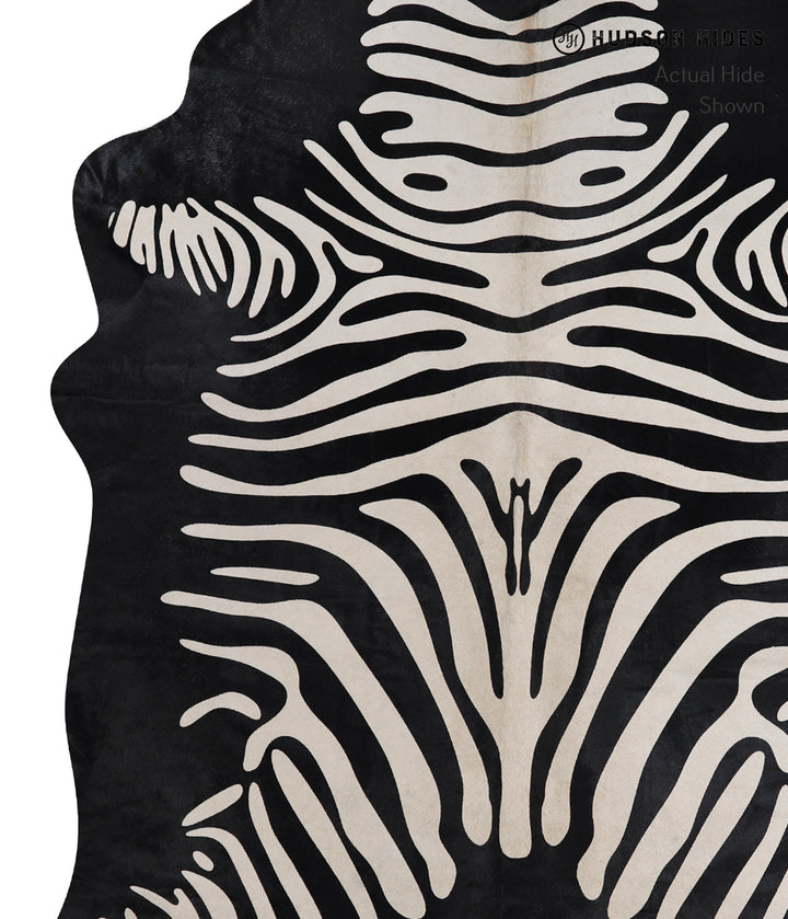 Zebra Large Brazilian Cowhide Rug 7'0"H x 5'5"W #A12852 by Hudson Hides