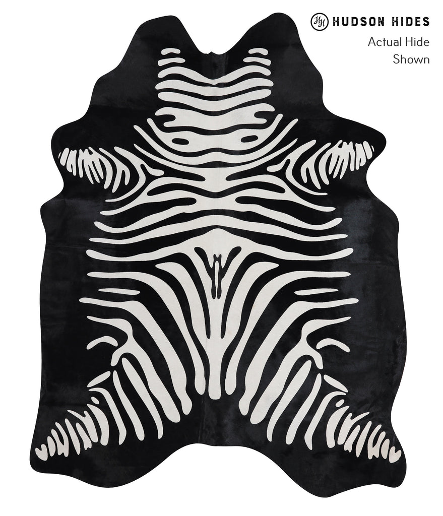 Zebra Large Brazilian Cowhide Rug 6'11"H x 5'5"W #A12855 by Hudson Hides