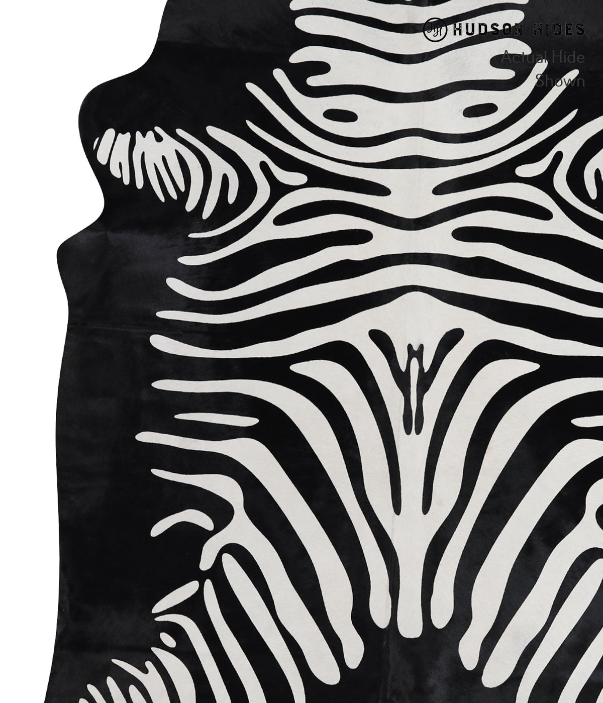 Zebra Large Brazilian Cowhide Rug 6'11"H x 5'5"W #A12855 by Hudson Hides