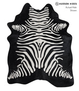 Zebra Large Brazilian Cowhide Rug 6'11"H x 5'5"W #A12856 by Hudson Hides