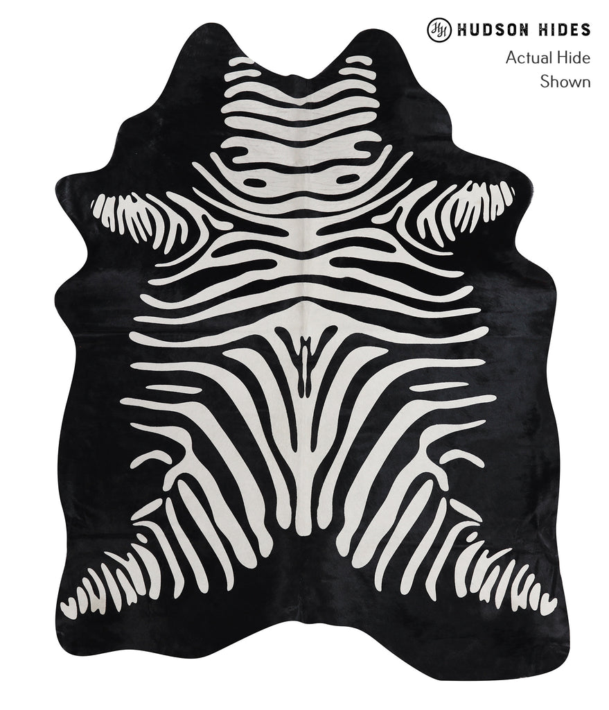 Zebra Large Brazilian Cowhide Rug 6'11"H x 5'5"W #A12856 by Hudson Hides