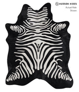 Zebra Large Brazilian Cowhide Rug 6'10"H x 5'6"W #A12859 by Hudson Hides