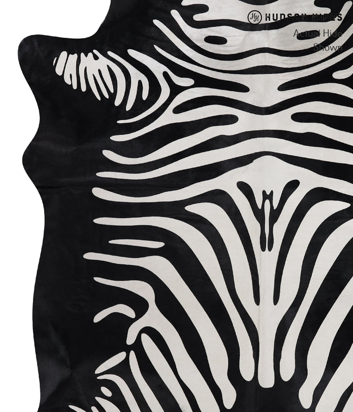 Zebra Large Brazilian Cowhide Rug 6'10"H x 5'6"W #A12859 by Hudson Hides