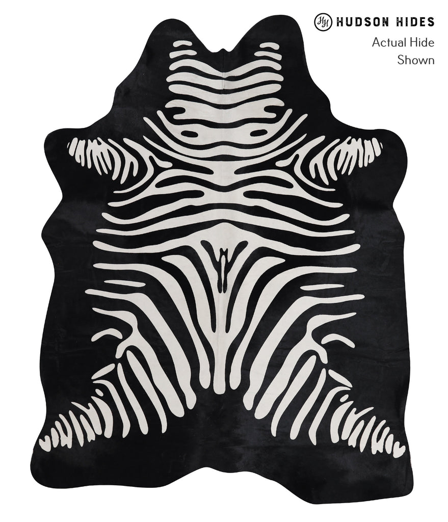 Zebra Large Brazilian Cowhide Rug 6'11"H x 5'5"W #A12867 by Hudson Hides
