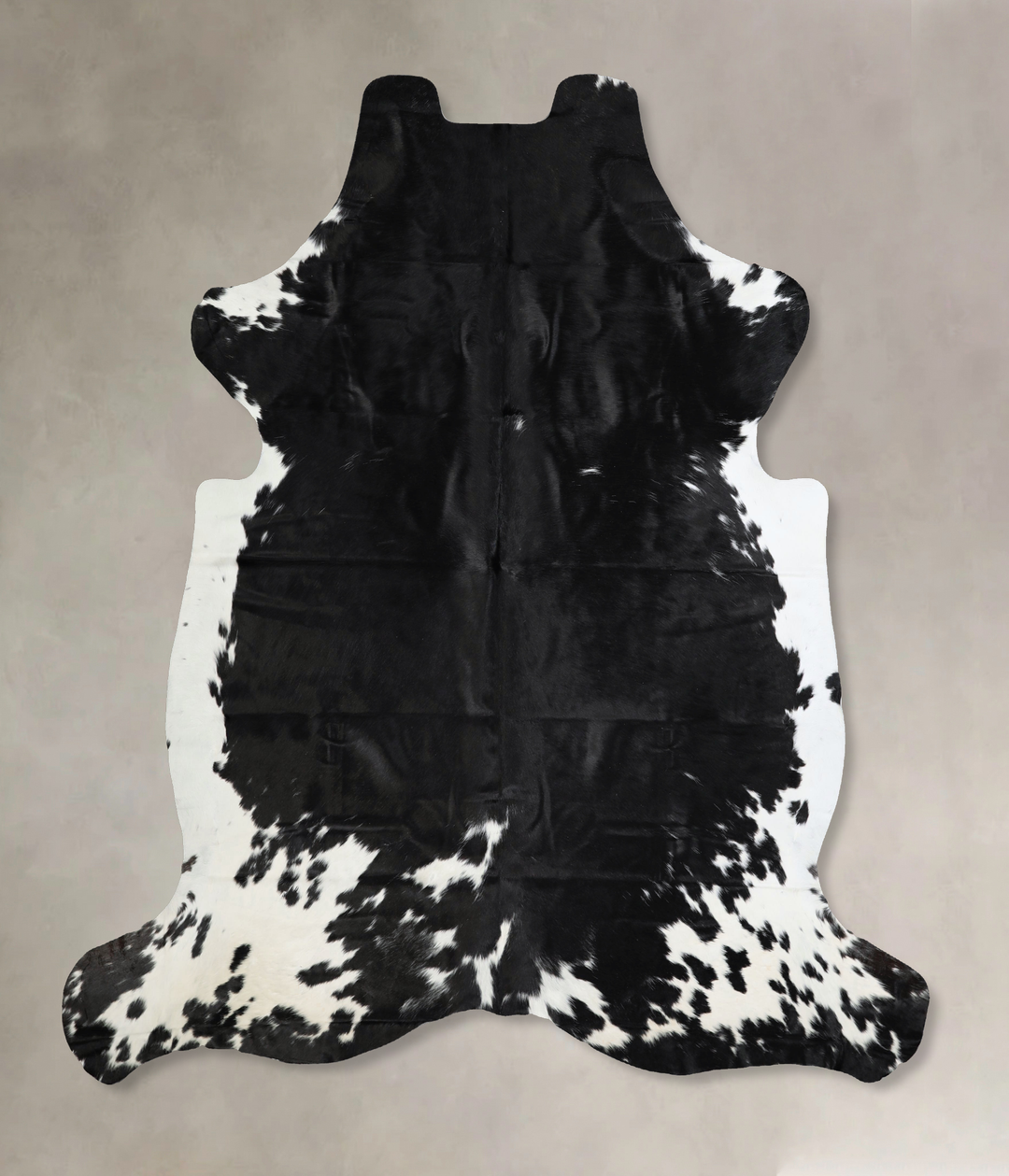 Black and White X-Large Brazilian Cowhide Rug 7'3"H x 6'7"W #A13 by Hu