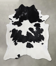Black and White XX-Large Brazilian Cowhide Rug 7'8"H x 7'4"W #A13113 by Hudson Hides