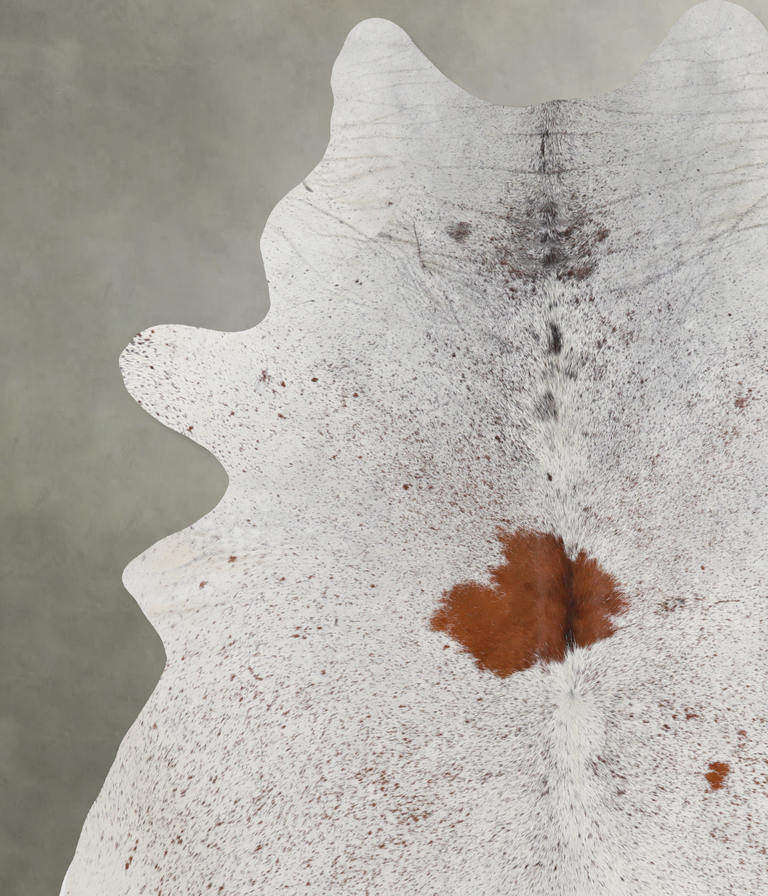 Salt and Pepper Brown X-Large Brazilian Cowhide Rug 7'2"H x 6'9"W #A13