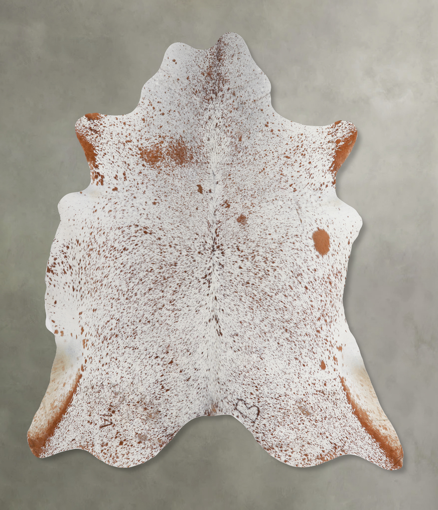Salt and Pepper Brown X-Large Brazilian Cowhide Rug 6'8"H x 7'0"W #A13139 by Hudson Hides
