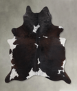 Chocolate and White XX-Large Brazilian Cowhide Rug 7'4"H x 6'10"W #A13157 by Hudson Hides